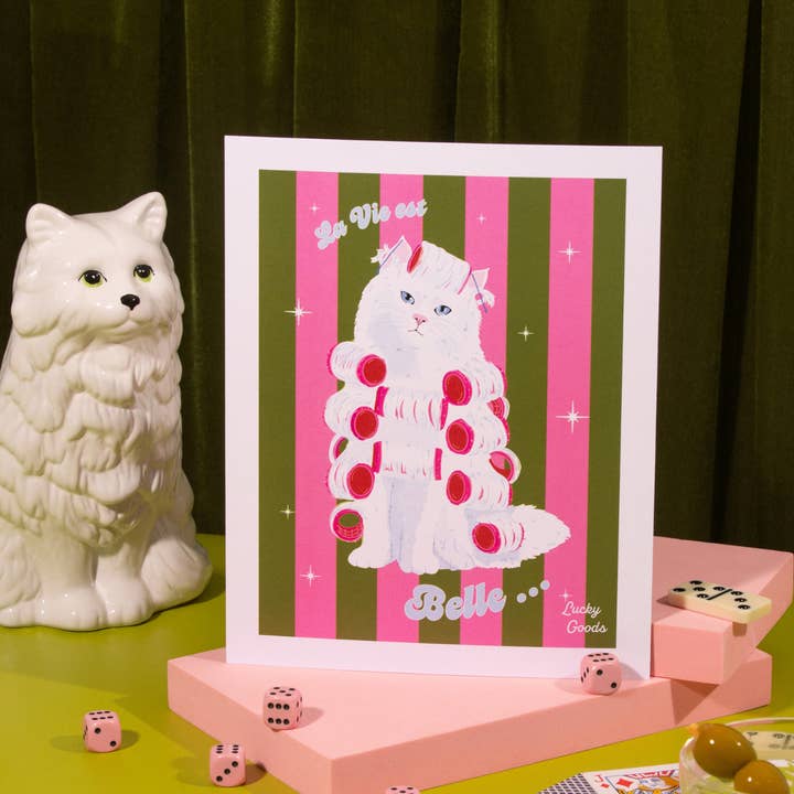 Lucky Goods Paper - Wholesale Art Print - La Vie est Belle Kitty Portrait Print7