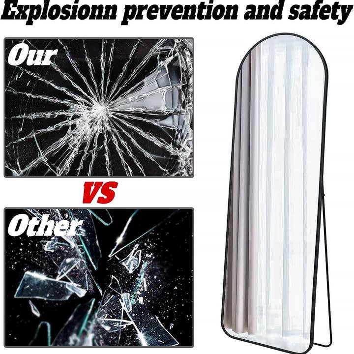 Black 57 Inch Full Length Arch Mirror For Entryway for wholesale on Faire6