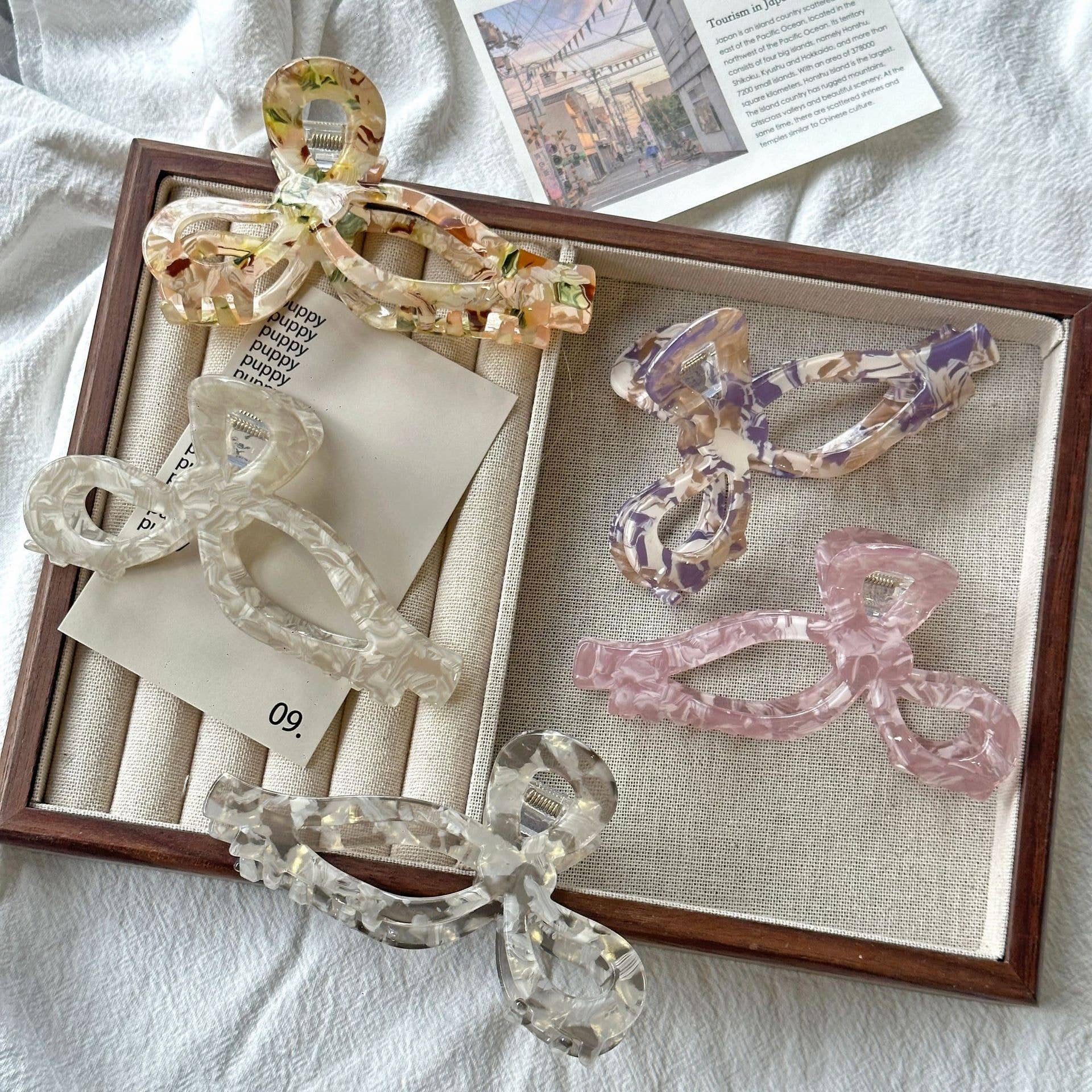 SoapElenGlen – Clips para cabelo - Mulher por atacado – Garra Elegante com Laço, Doce Gancho de Cabelo9