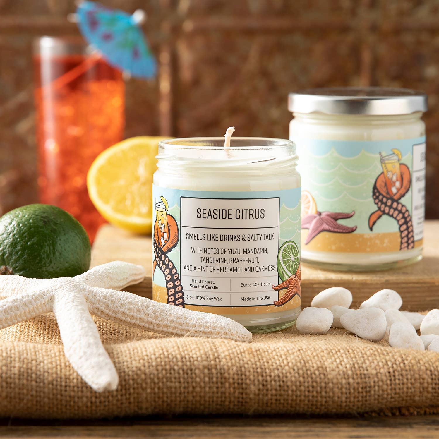 Two Little Fruits - Wholesale Jar/Filled Candle - Yuzu Grapefruit Soy Candle – Bright Citrus 8oz4