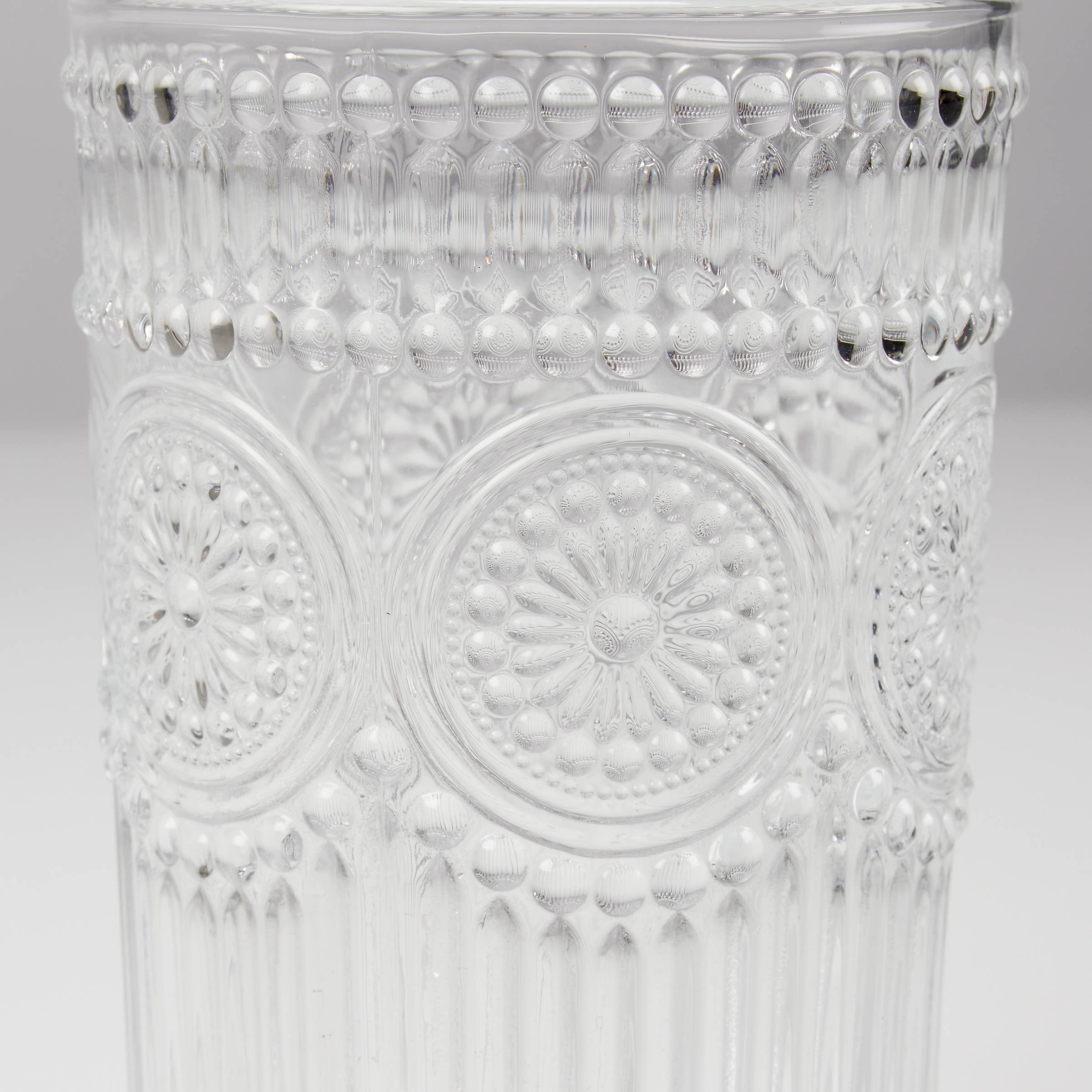 Primitives by Kathy - Wholesale Drinking Glass/Cup - Large Medallion Vintage Drinking Glass1