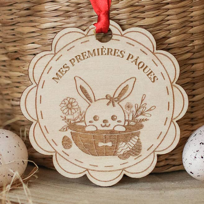 Påskdekoration blomma trä - Min första påsk för wholesale av Ourson Câlin
