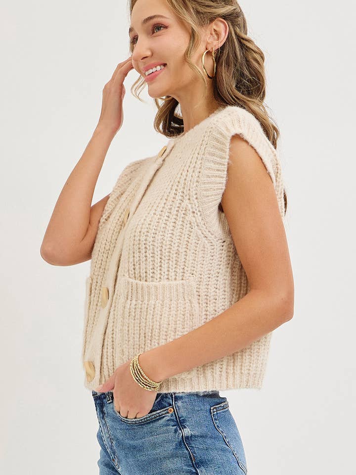 Sweet Lovely by Jen - Wholesale Knit Sweater - Women's - CHUNK SWEATER KNIT VEST