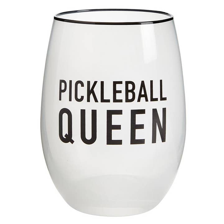 Stemless Wine Glass - Pickleball Queen for wholesale by Santa Barbara Design Studio by Creative Brands