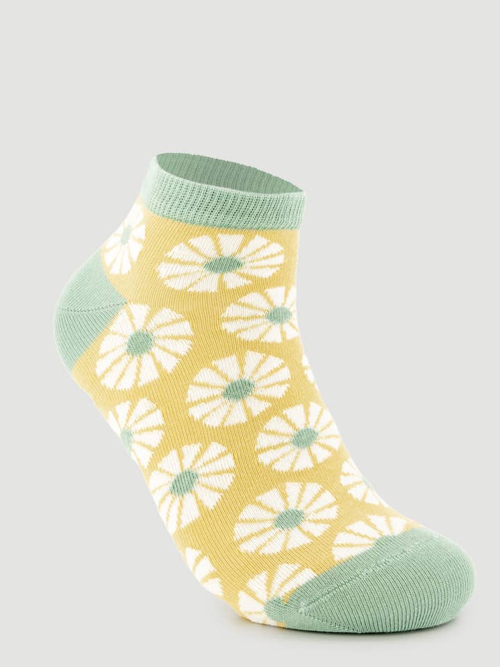 ORGANIC COTTON ANKLE SOCKS SUNS YELLOW FAIR TRADE for wholesale by Veraluna Sustainable Clothing