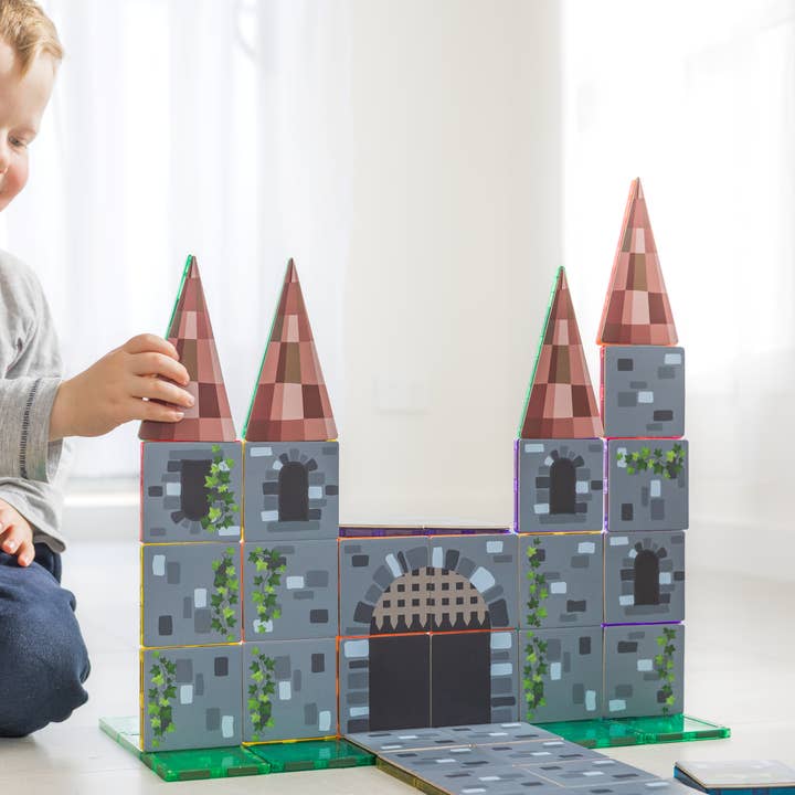 Learn and Grow Toys - Wholesale Building set – Child - Learn & Grow Toys - Magnetic Tile Topper - Castle Pack (40 P6
