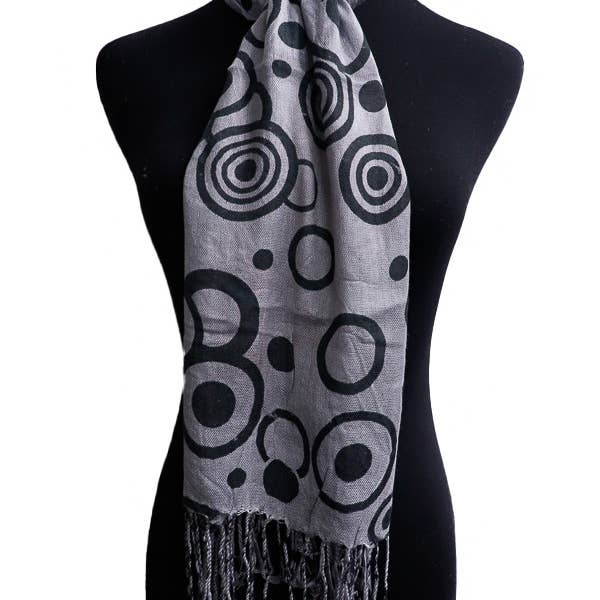 Cap Zone - Wholesale Scarf – Women's - Fringe Trim Viscose Oblong Shawl Scarf1