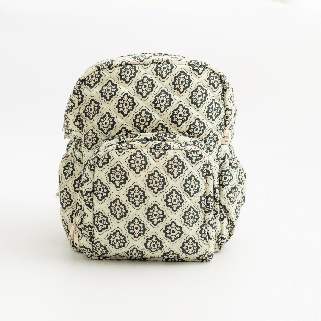 Zoey Inc. – wholesale Nappy bag – Baby – Cotton Mosaic Backpack (Laptop + Diaper Bag)1