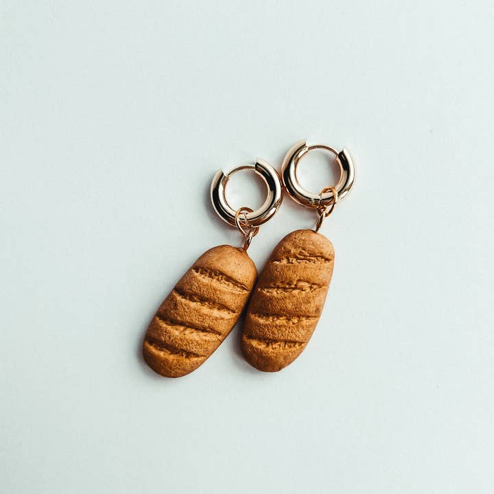 Cast & Clay – wholesale Hoop earrings – Baguette Charm Hoop Earrings1