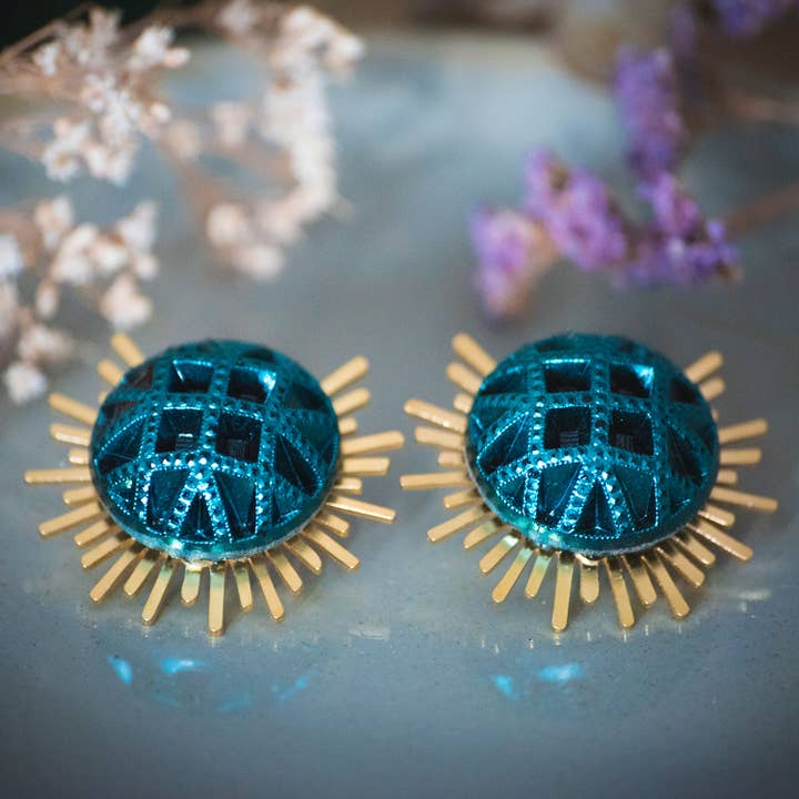 Solare Green Queen Earrings for wholesale by Assuna
