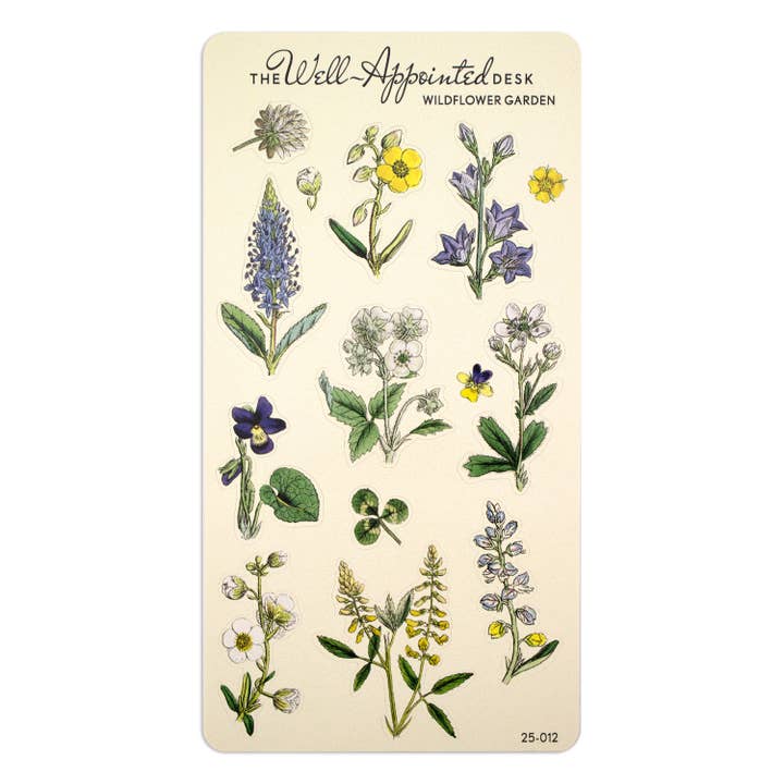 Feuille d'autocollants de fleurs sauvages (25-012) pour la vente par The Well-Appointed Desk