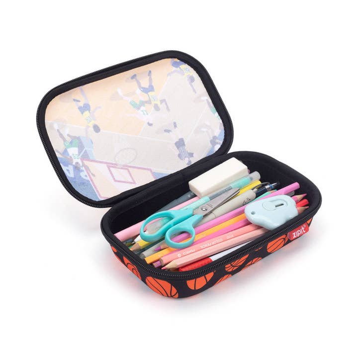 ZIPIT - Wholesale Pencil Case/Pouch - ZIPIT Basketball Clear Top Box for Boys, Pencil Case