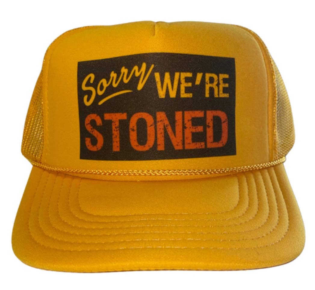 Inappropriate Trucker Hats – wholesale Trucker hat – Unisex – Sorry We’re Stoned Trucker Hat0