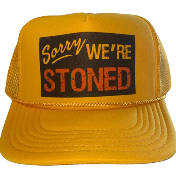 Inappropriate Trucker Hats – wholesale Trucker hat – Unisex – Sorry We’re Stoned Trucker Hat