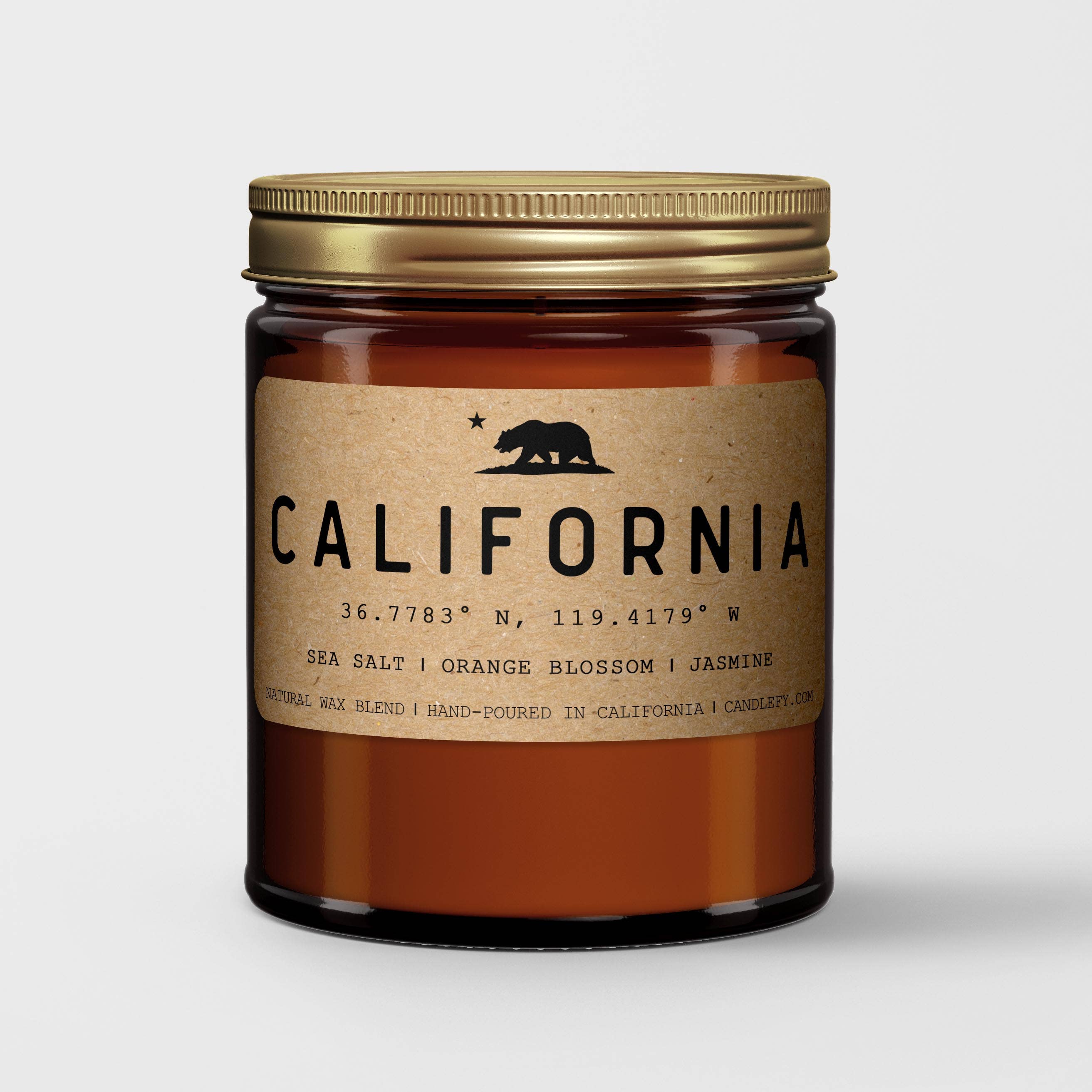 Candlefy - Wholesale Jar/Filled Candle - California Golden State Natural Wax Scented Candle1