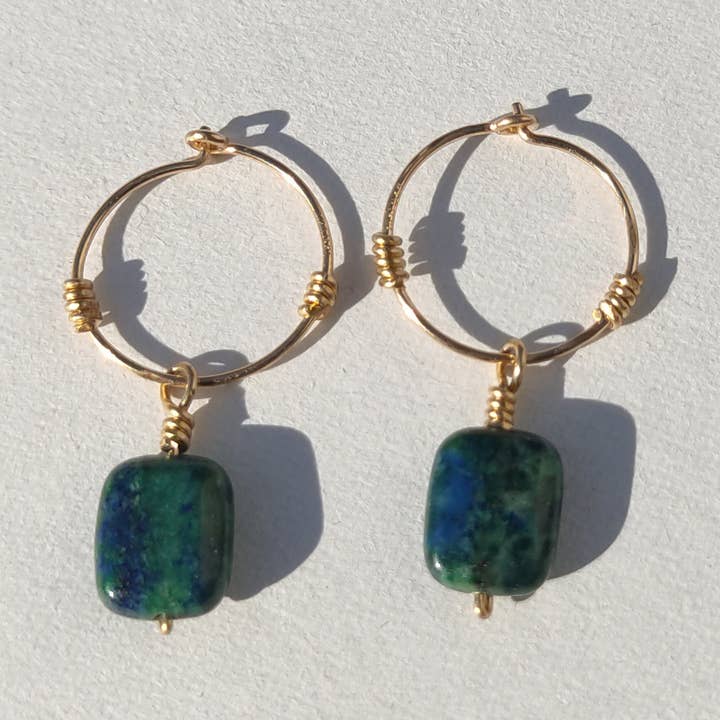 Mini Creoles - Krysokolla - Guldfyllda 14 Karat för wholesale av Mani Namaste