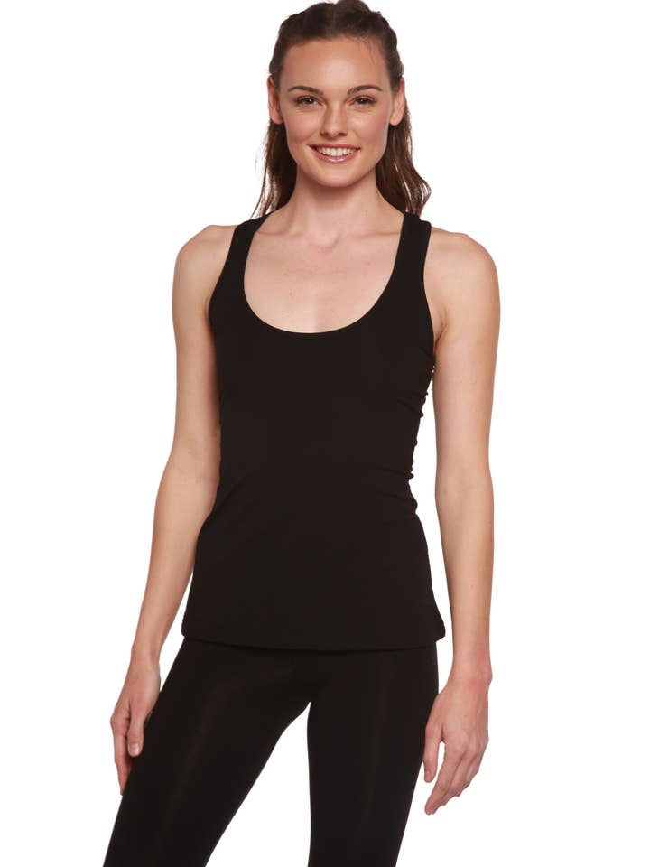 Camiseta sin mangas de tirantes racer para mujer de bambú y algodón para venta al por mayor de Spun Bamboo