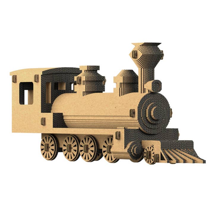 3D-Lokomotiv-Puzzleskulptur aus Pappe - Creatifwood für den Großhandel von HARMANDI