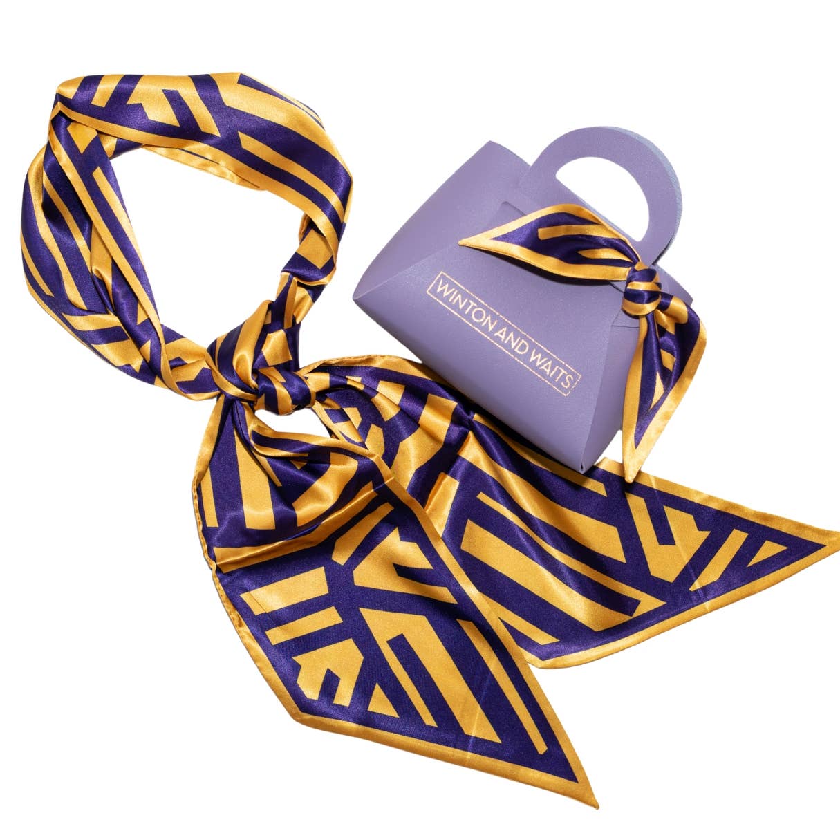Winton and Waits - Vente Écharpe – femme - Écharpe Accessoire Jour de Match - Violet & Or