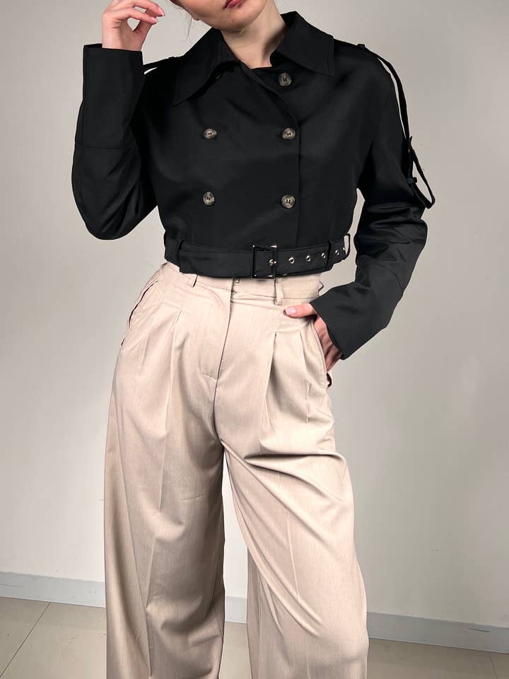 Kort trenchcoat til kvinder - LAVENDEL for engroshandel hos MAXMILA PARIS