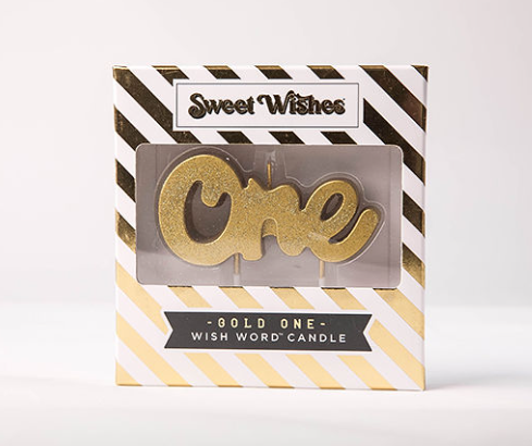 Sweet Wishes Candle Co. - Vente Bougies pour gâteau - Chandelle gâteau d’anniversaire « ONE » pour premier anniversaire3