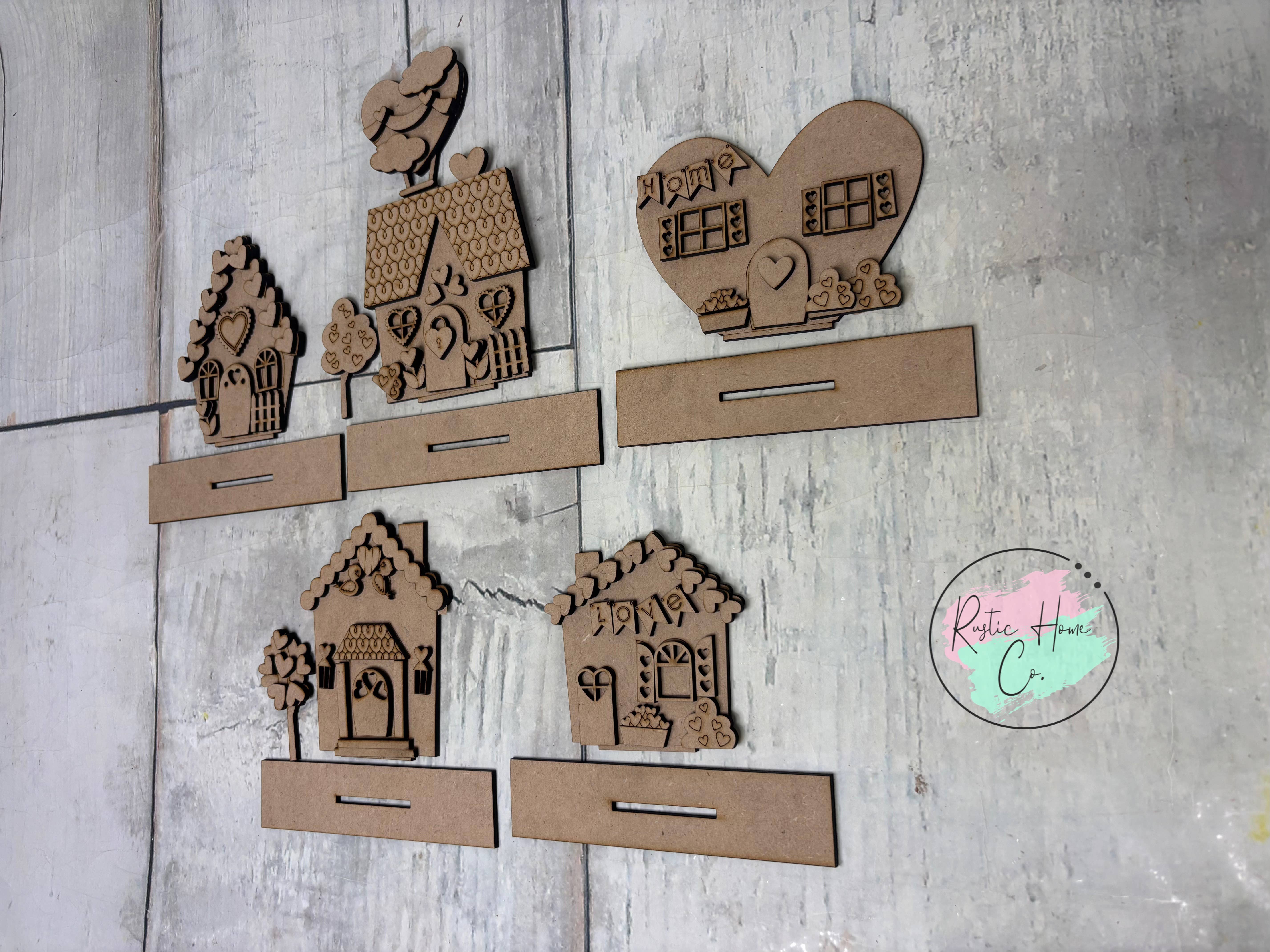 Rustic Home Co LLC – Engroshandel DIY-hobbysæt – Valentine-huse gør-det-selv håndværkssæt7