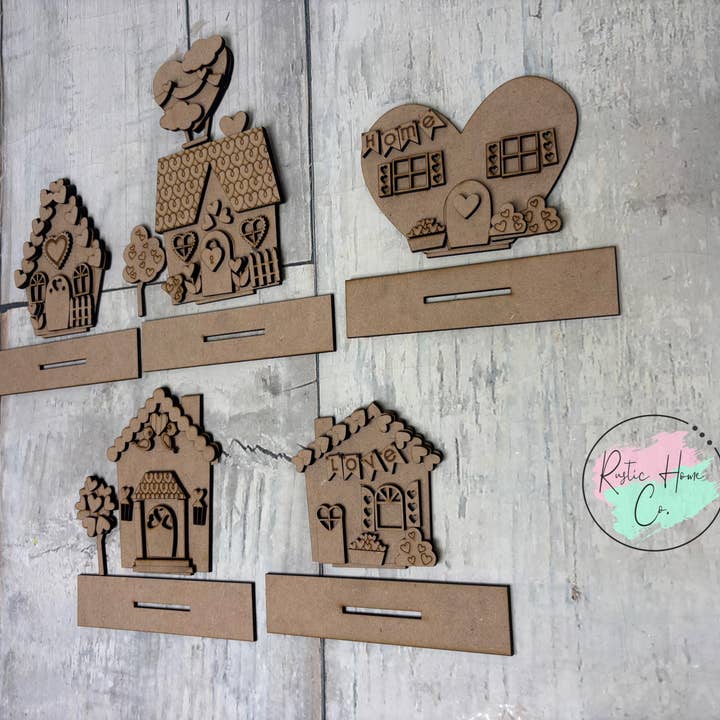 Rustic Home Co LLC – Engroshandel DIY-hobbysæt – Valentine-huse gør-det-selv håndværkssæt7