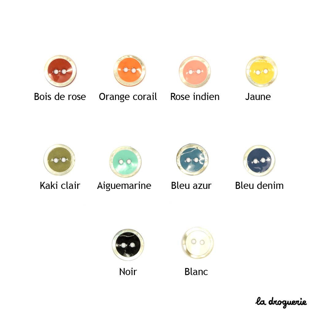 LA DROGUERIE - Wholesale Drukknoop/naaiknoop - Gepoederlakte Akoya knoop patrijspoort 14 mm2