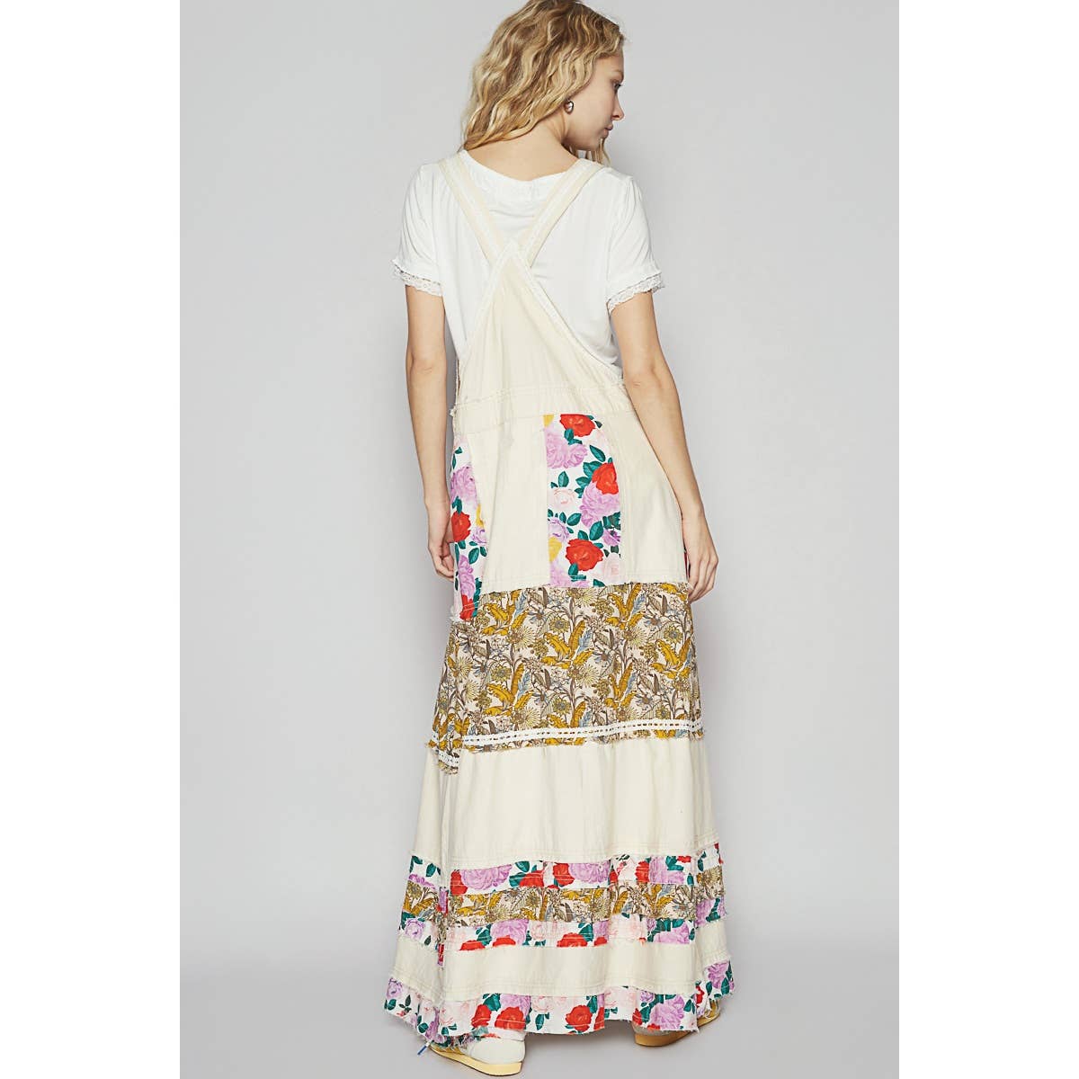 Pol Clothing - Wholesale Dress - Women's - Vintage Washed Front Pocket Floral Contrast Dress7