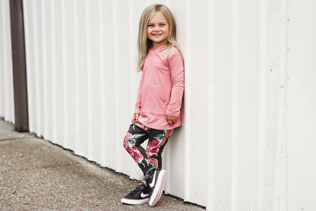 millie + roo LLC - Wholesale Hoodie - Kids - LONG SLEEVE HOODIE- Mauve1