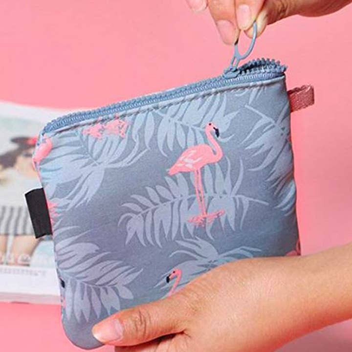 JUL ET FIL - Wholesale Makeup/Cosmetic Bag - Pink Flamingos Toiletry Make Up Bag Handbag1