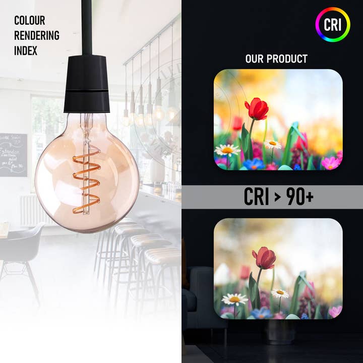 Ledsone - Wholesale Light Bulb/Puck - Vintage LED Spiral Filament G95 4W E27 Globe Light Bulb Decorative Edison Bulb ~40612