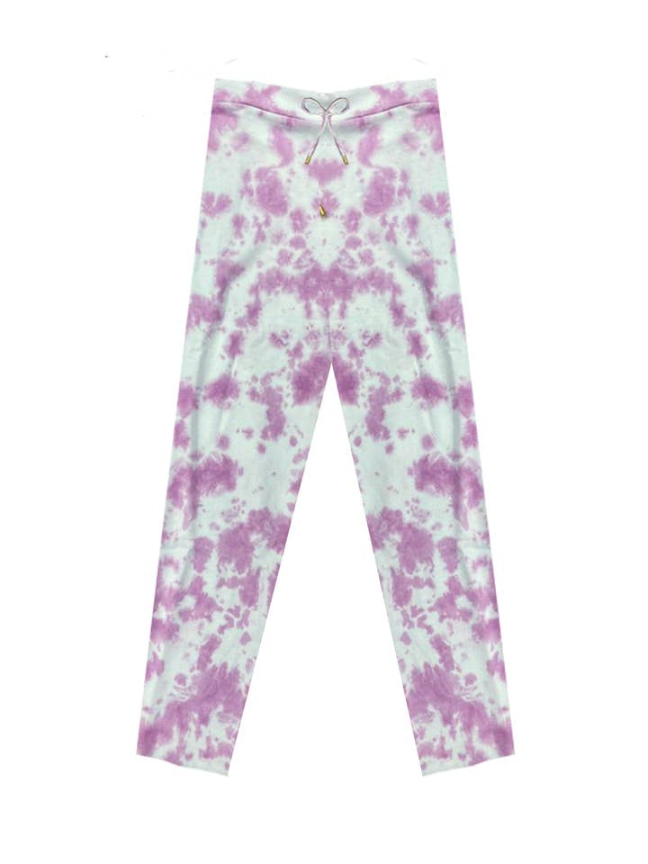 Art Tie-Dye Lounge Sweatpant Lavendel Und Weiß für den Großhandel von Amita Naithani