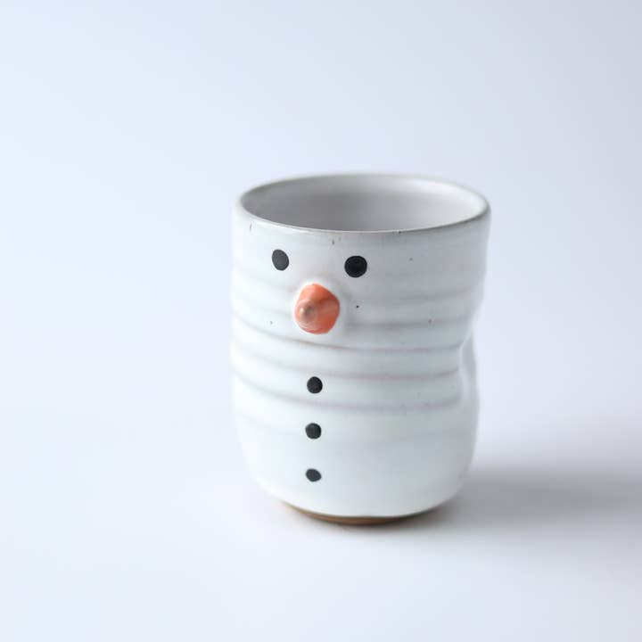 Gravesco Pottery - Wholesale Coffee/Tea Cup - Reclamation Wine Cup Snowman Handmade Ceramic Coffee Cup