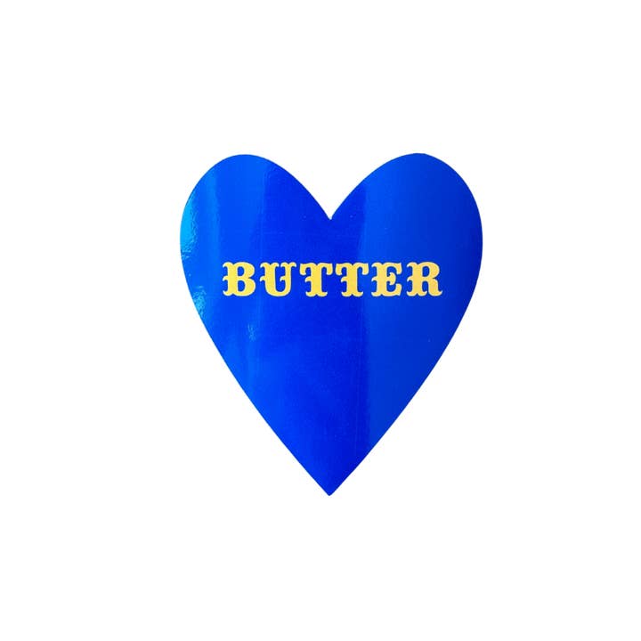 Autocollant en vinyle "Butter heart foodie" pour la vente par soch and co