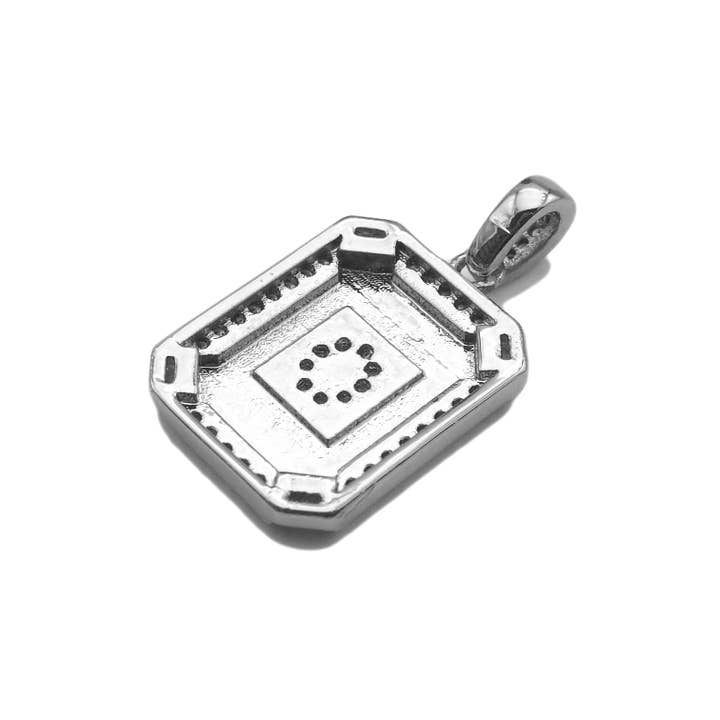 BestBeads&Beyond - Venta al por mayor Abalorios/colgantes individuales - Colgante Inicial de Plata con Letra, CZ A - Z Alfabeto, SKU#ML752