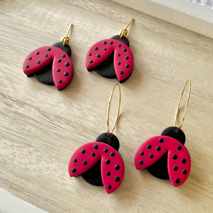 SeizeTheClayJewelry - Wholesale Dangle Earrings - Ladybug Clay Earrings3