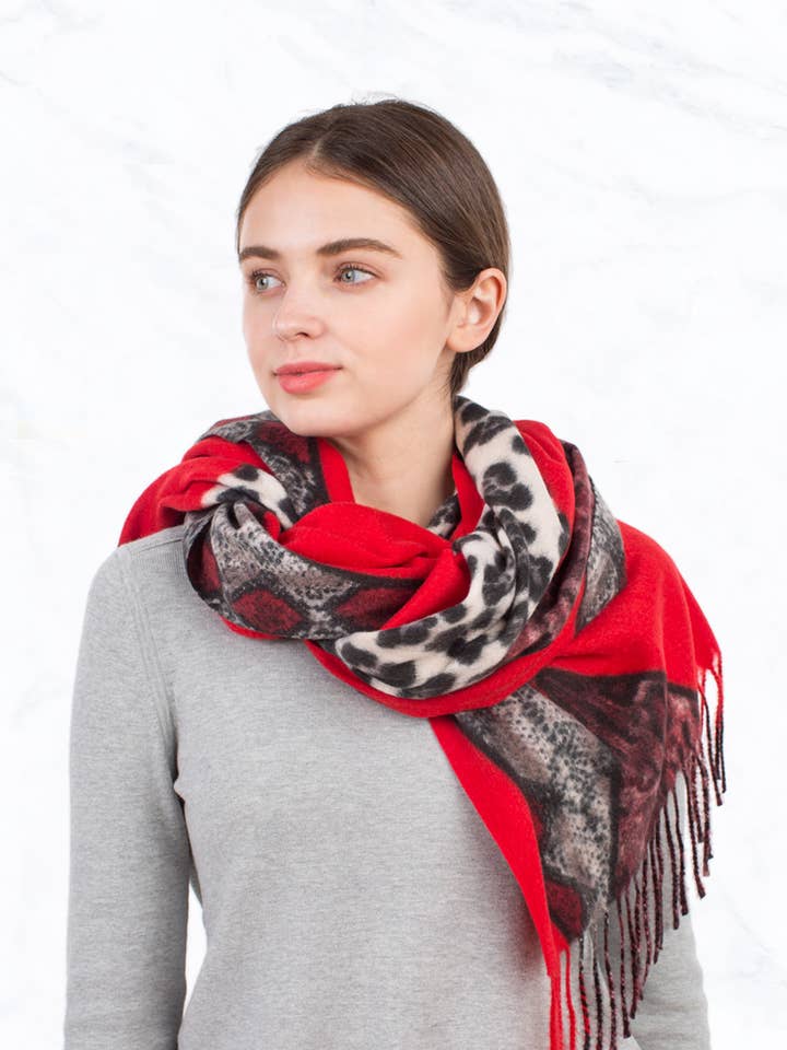 Multi Color Plaid Animal Pattern Infinity Scarf for wholesale by Suzie Q USA