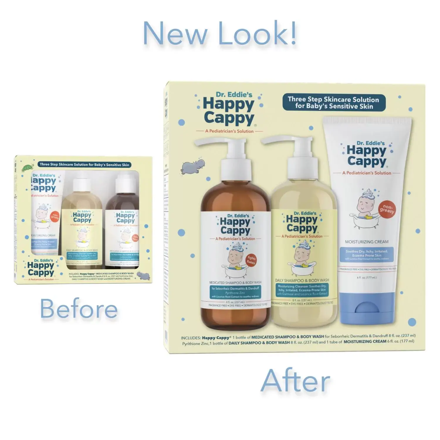 Happy Cappy - Wholesale Bath & Body Set - Baby - 3 Step Baby Skincare Routine Bundle to Manage Cradle Cap and Eczema (FREE Beanie Brush)1