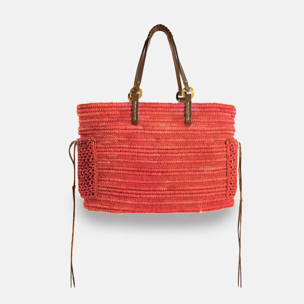 SANS-ARCIDET PARIS – Saco de praia por atacado – Boris SS23 - Saco de ráfia com alça entrançada1