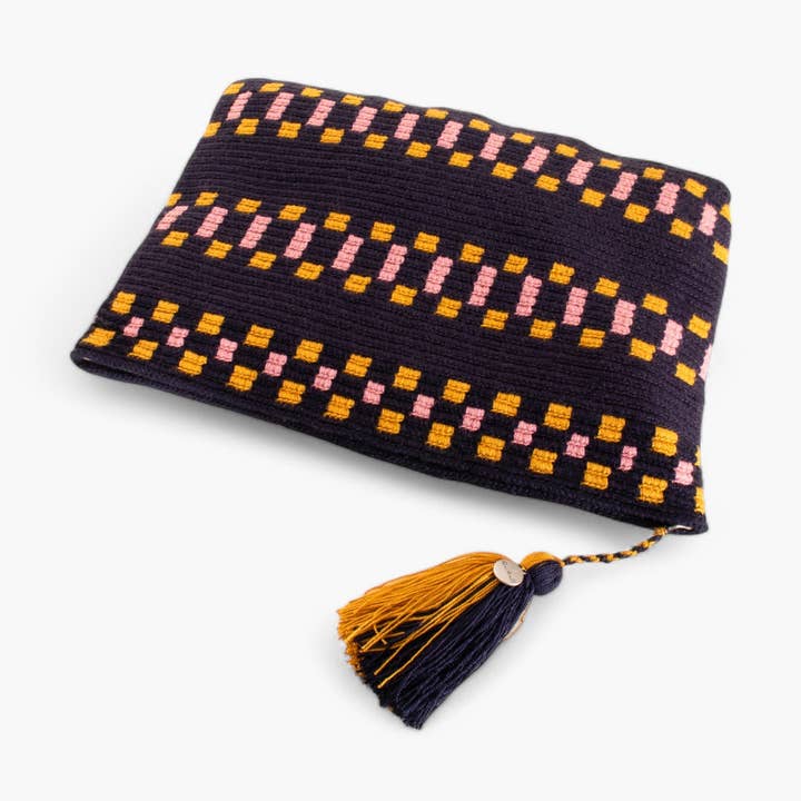 Busta quadrata Check | Navy per la vendita all'ingrosso da parte di Guajii Design