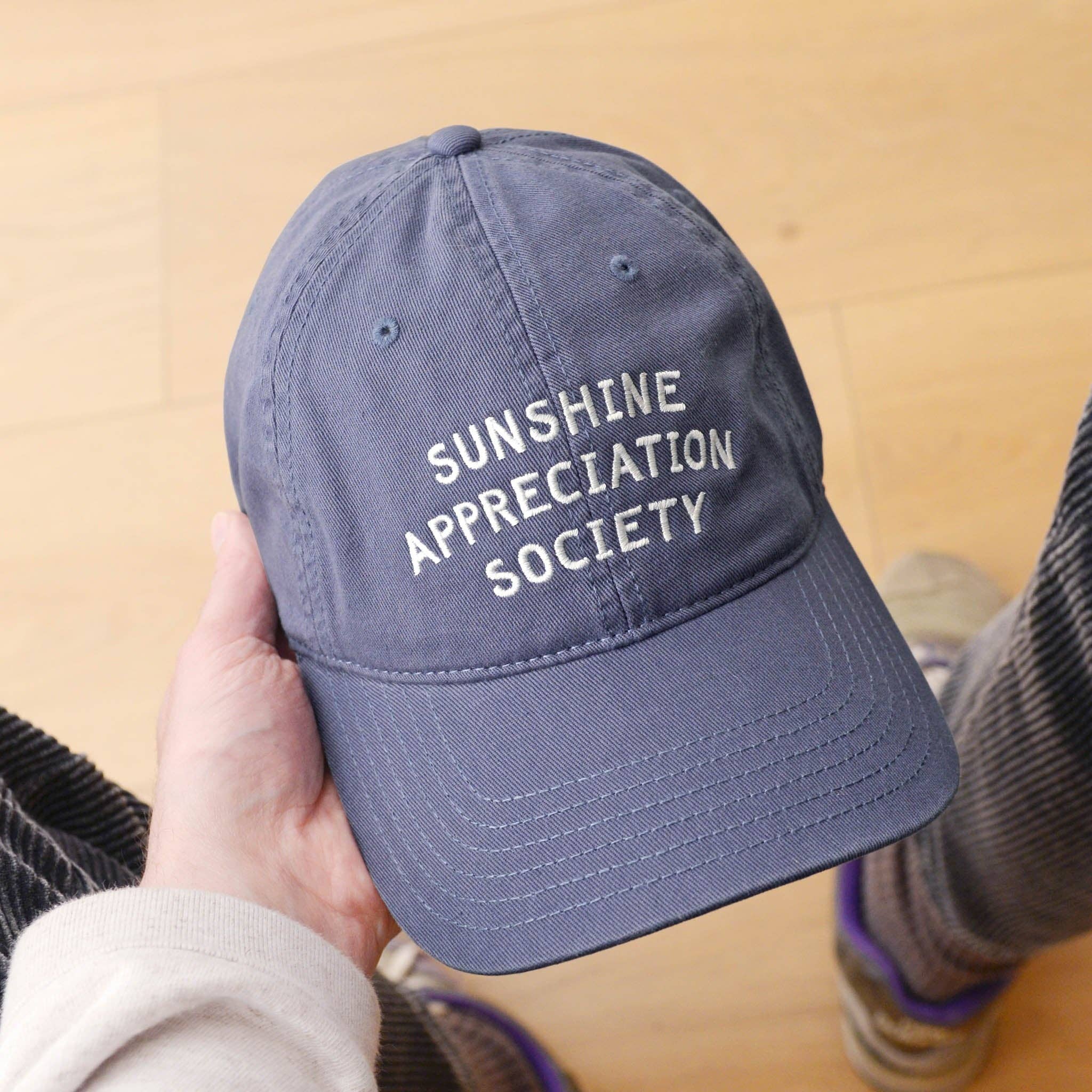 Alphabet Bags - Wholesale Baseball Cap - Unisex - Sunshine Appreciation Society - Cotton Baseball Cap - Vintage Blue3