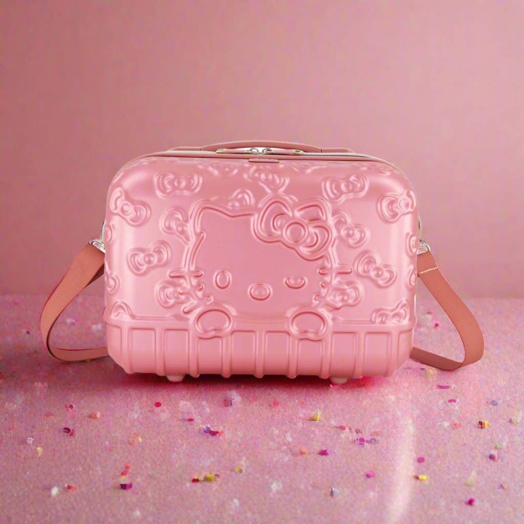 FUL Luggage (Concept One) – wholesale Make-up/cosmetic bag – Hello Kitty Pink Molded Carry-on Train Case1