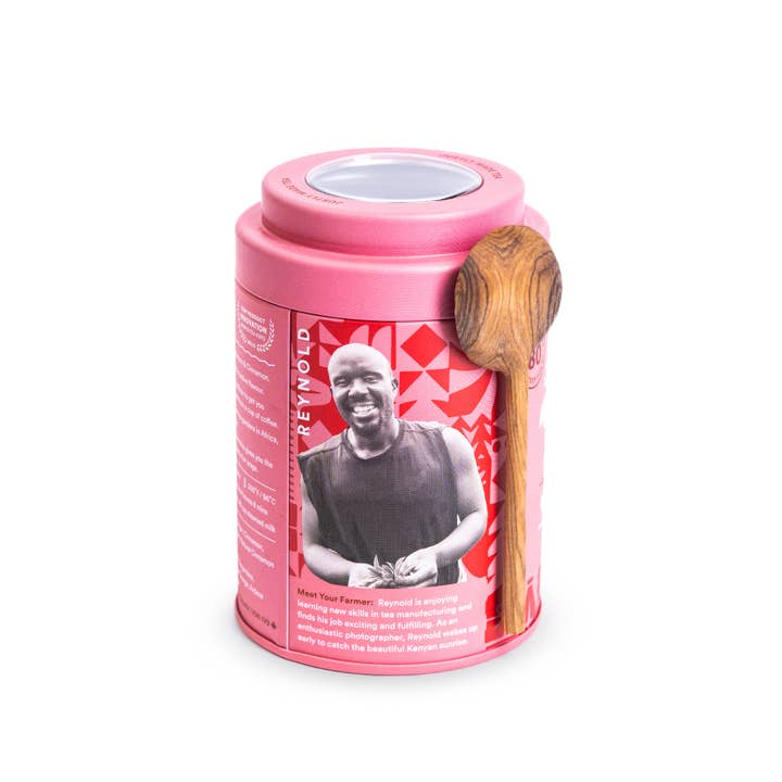 JusTea (No Import Fees to USA) - Wholesale Loose Tea - HOLIDAY SPICE Tin & Spoon - Organic, Fair-Trade, Black Tea1