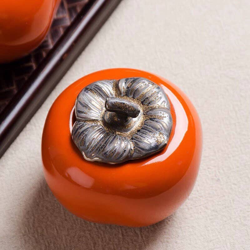 Gohobi （We cover U.S. import duties） - Wholesale Food Storage Container - Gohobi Ceramic Persimmon Tea Container3