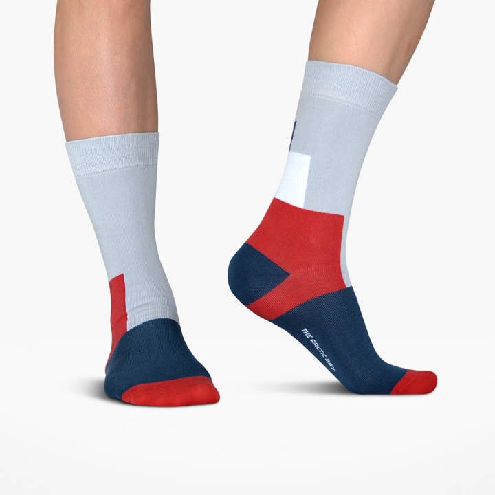 The arctic bay - Wholesale Socks - Unisex - Socks Fibonacci Blue/Red1
