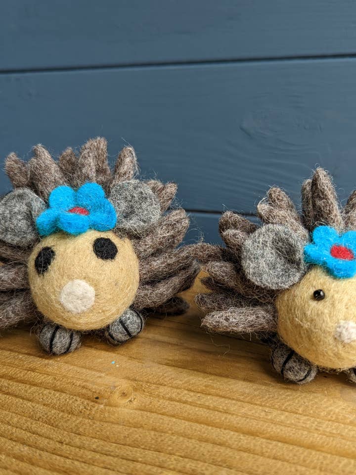 Felted Natural Hedgehog / Porcupine for wholesale by Cool Trade Winds