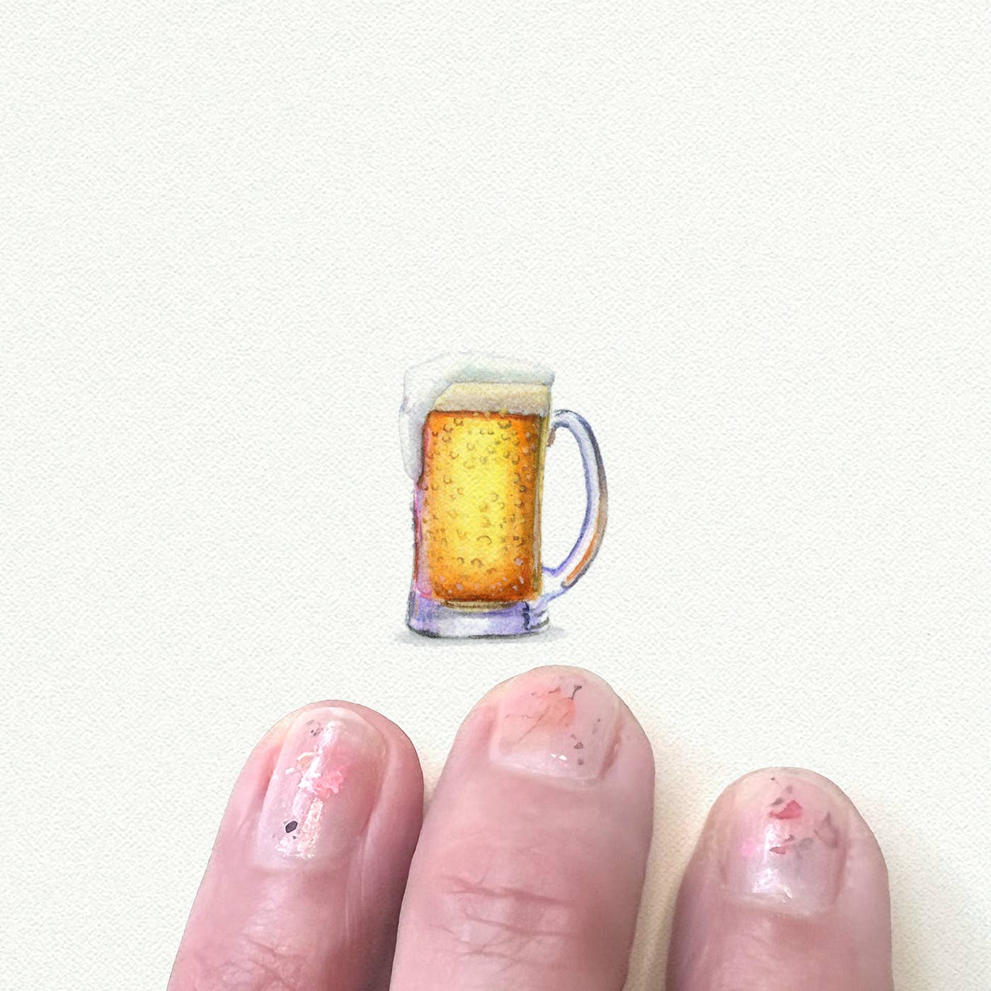 Karen Libecap Tiny Paintings - Wholesale Art Print - Beer Mug Miniature Watercolor Painting - Art Print1