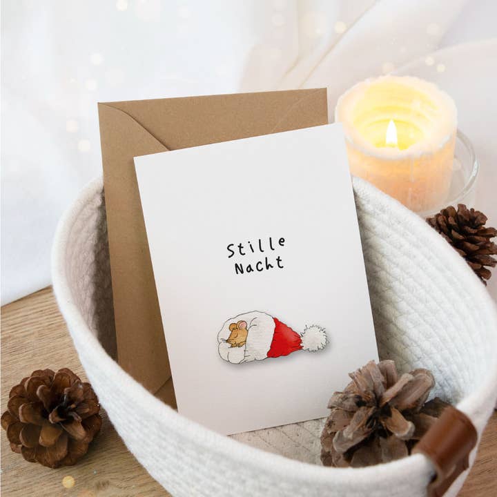 Weihnachtskarte - Stille Nacht | Aquarell | Grußkarte für den Großhandel von Funkenbunt