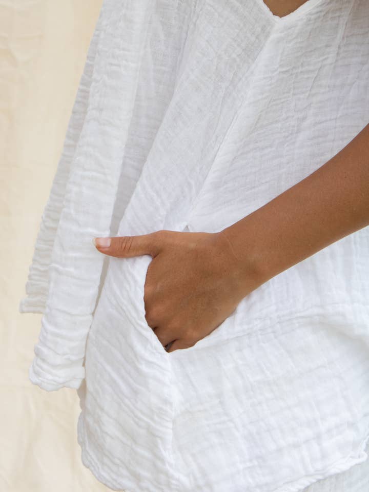 By The Sea Organics – Tops – Mulher por atacado – TOP DE ALÇAS DE GAZE4